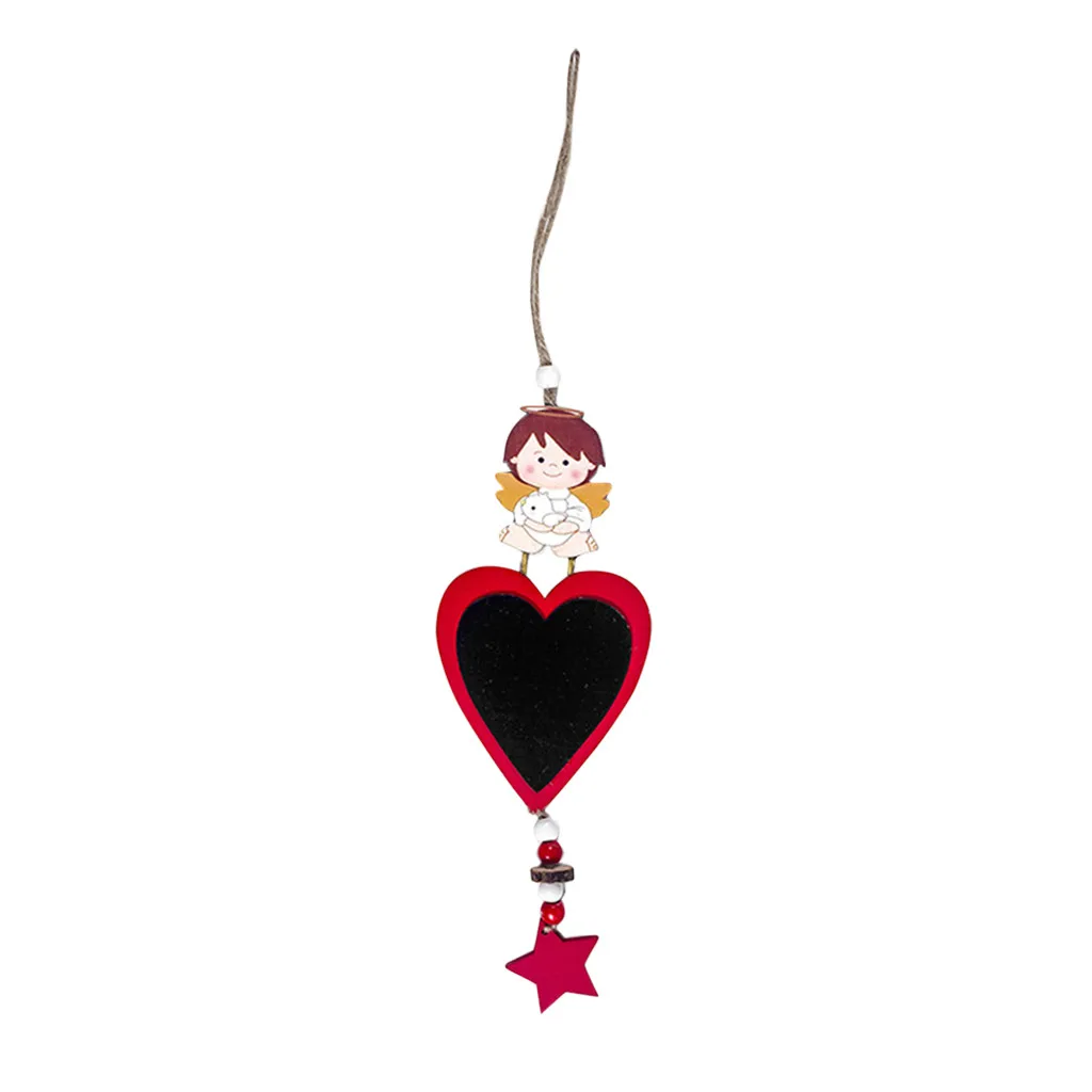 Красный Christmas Decorations Mini Christmas Tree Painted Wooden Gift Decoration Pendant Home Decor Hot Sale - Цвет: Красный