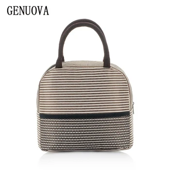 

Fashion Striped Breakfast Pack Student Lunch Box Isothermal Wine Thermal Box Picnic Set Ice Bag Oxford Aluminum Foil Cooler Box
