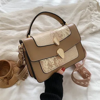 

Luxury Handbags Women Crossbody Bags Designer High Quality Snake Small Square Messenger Shoulder Bag Handbag Fashion Leather