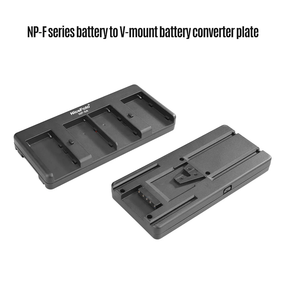 

Battery Charge NP-04 NP-F Battery to V-Mount Battery Converter Adapter Plate 4-slot for Sony NP-F970/F750 for LED Video Light