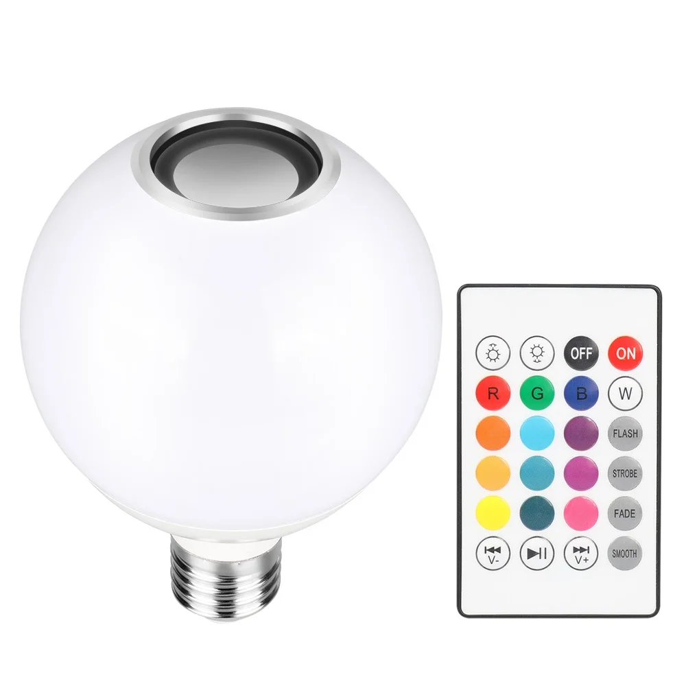 Умная Светодиодная лампа RGB Беспроводная Bluetooth колонка воспроизведение музыки
