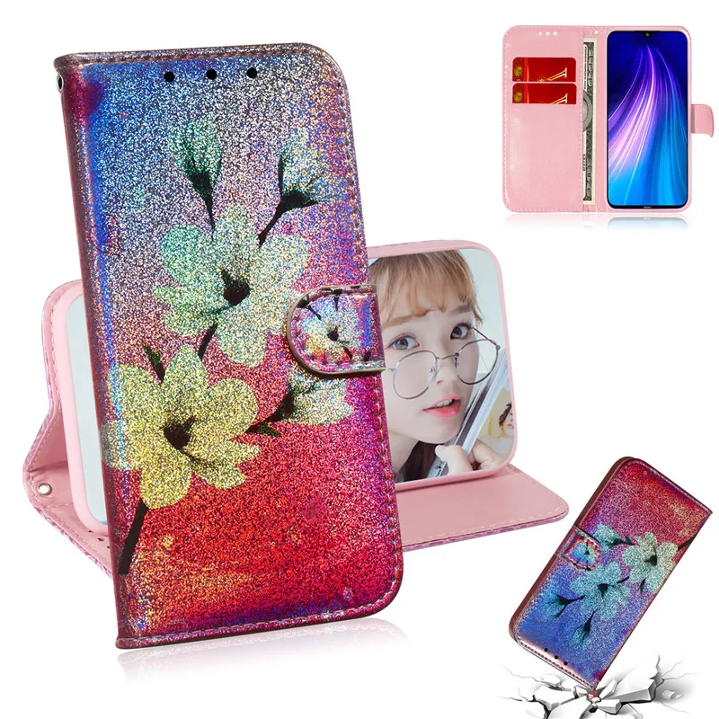 Роскошный блеск покрашенный Чехол-книжка чехол для samsung Galaxy S10E S10 S9 S8 Примечание 10 A6 J4 J6 Plus Note 9 A7 A9 S7 край