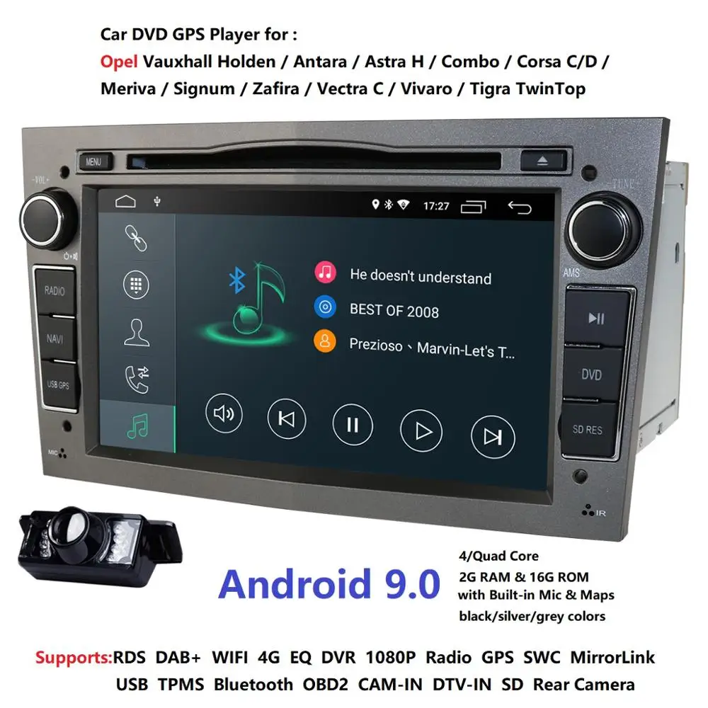 Discount 4G android9.0 car dvd For Opel Astra Vectra Antara Zafira Corsa gps radio video wifi multimedia player DAB RDS DSP Bluetooth SWC 2