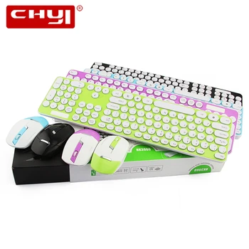 

CHYI 2.4Ghz Wireless Computer Keyboard And Mouse Combo Set Slim Portable Usb PC Colorful Office Keypad For Notebook Gaming Gamer
