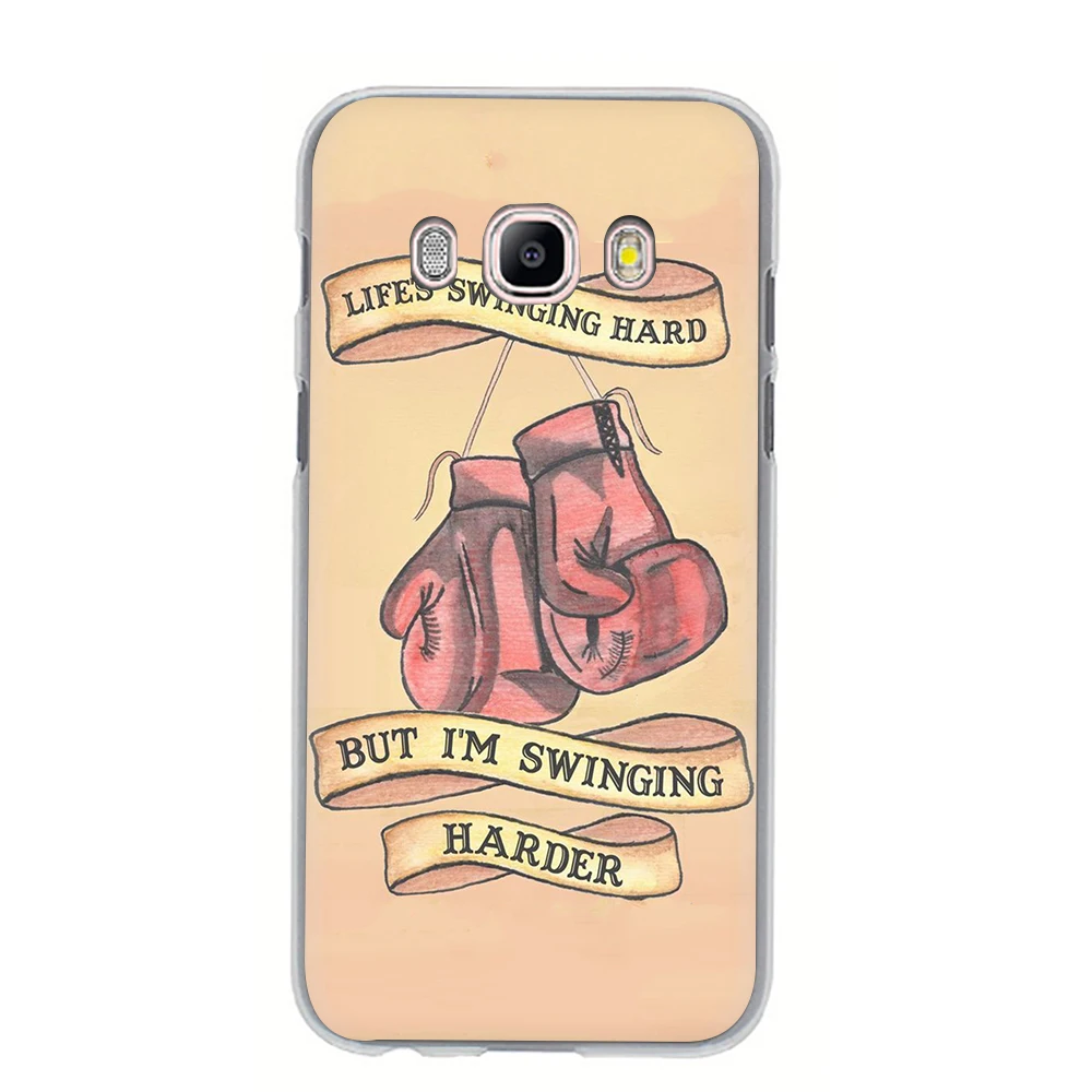 EWAU Boxing Gloves Pattern Soft Silicone Mattle phone case for Samsung A2 A20E A70s J3 J4 J5 J6 Plus Prime J7 DUO J8 - Color: T4