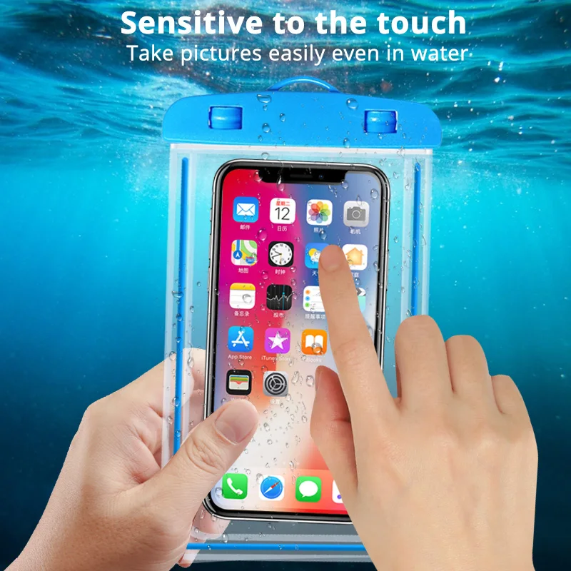 Waterproof Phone Case Portable Waterproof Phone Case Pouch Underwater Dry Bag With Neck Strap Luminous Swimming Bag For Water Games Beach Sport Skiing