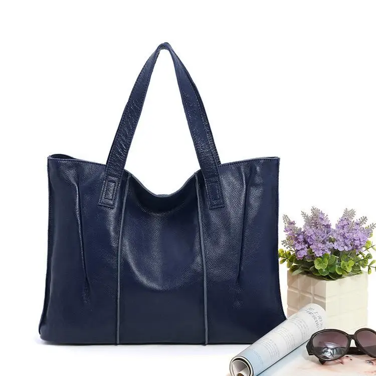 Кожаная сумка Новая модная сумка на одно плечо сумка-тоут - Цвет: Royal blue