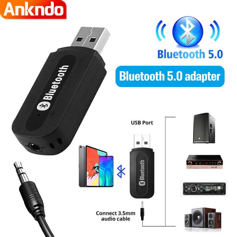 ANKNDO-adaptador Aux Bluetooth 5,0 para coche, Dongle con conector de 3,5 Mm, Receptor de Audio inalámbrico para teléfono a altavoz de radio de coche