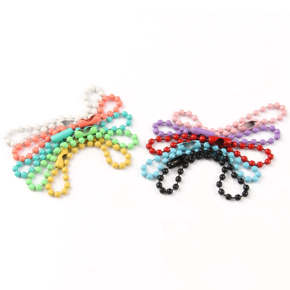 DIY 목걸이 주얼리 제작용 다채로운 볼 비드 체인, 커넥터 포함, 2.4mm 비즈 볼 체인 목걸이, 12cm, 20 개