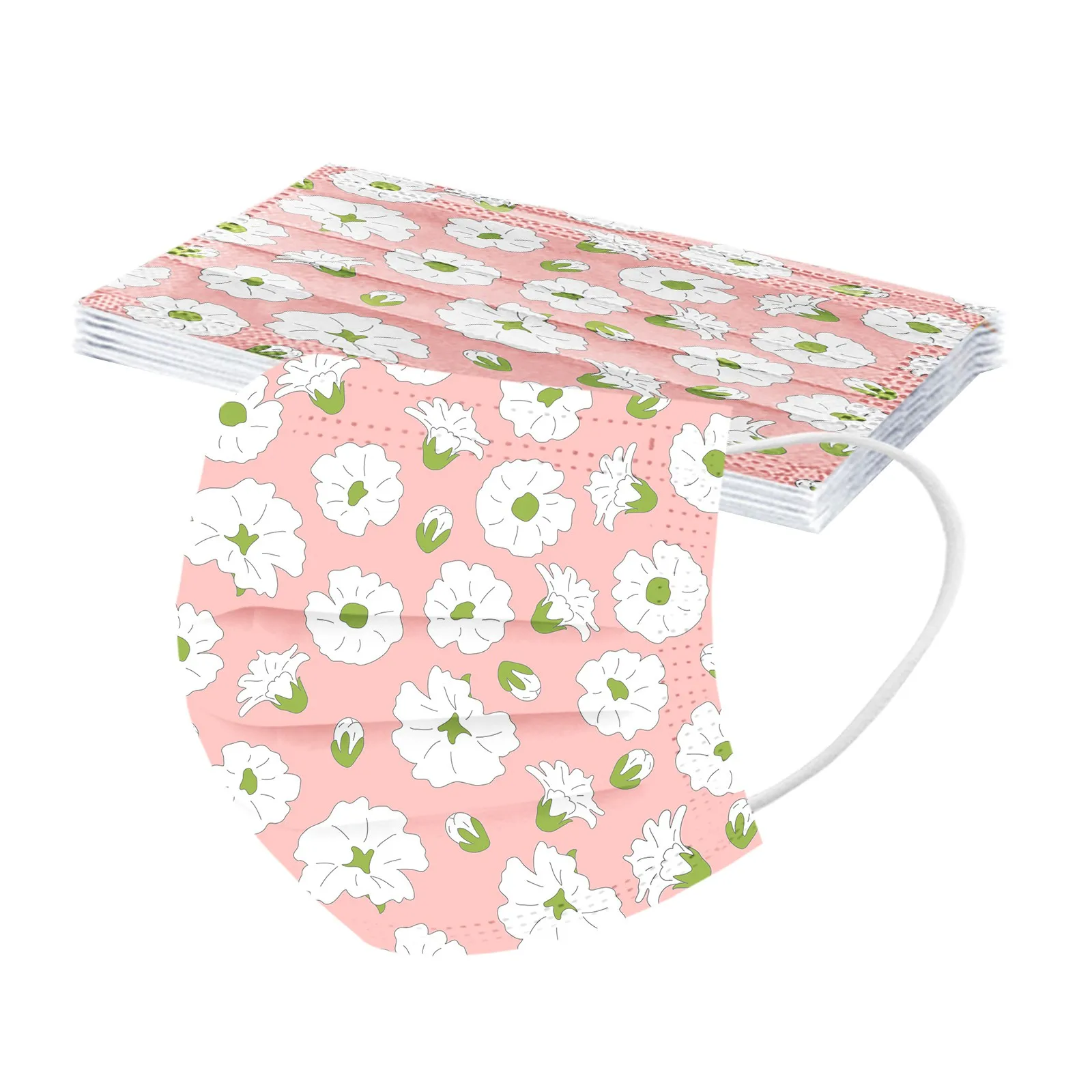 10pcs Adult Floral Printed Masks Mouth-muffle Disposable Flower Pattern Face mask 3 Layer Ply Meltblown Cloth Filter Facemask 6