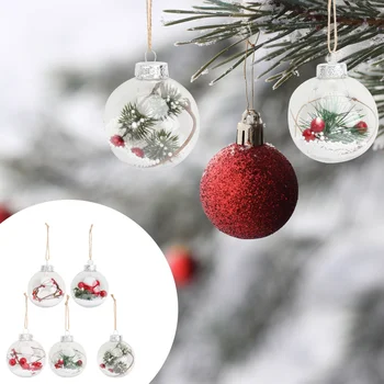 

1 Set 5 Pcs Christmas Tree Decorations Plastic Transparent Christmas Balls