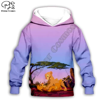 

Simba The Lion King cartoon hoodie Kids baby 3D print zipper hoodies Sweatshirts boy girl Long sleeve Cartoon Style-10