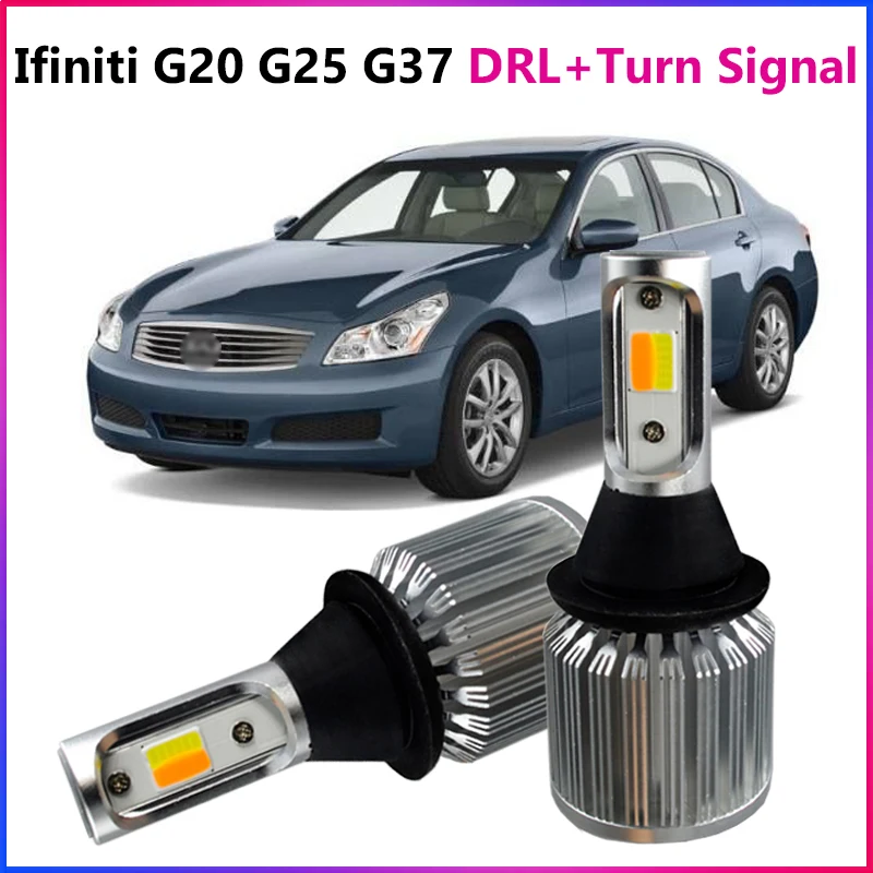 ShinMan 2x White+Amber LED DRL Daytime Light led motorcycle turn signal