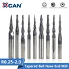 XCAN Solid Carbide Ball Nose Tapered End Mills  2 Flute Engraving Router Bits HRC55 CNC Router Bit Mteal Wood Engraving Bit ► Photo 1/5