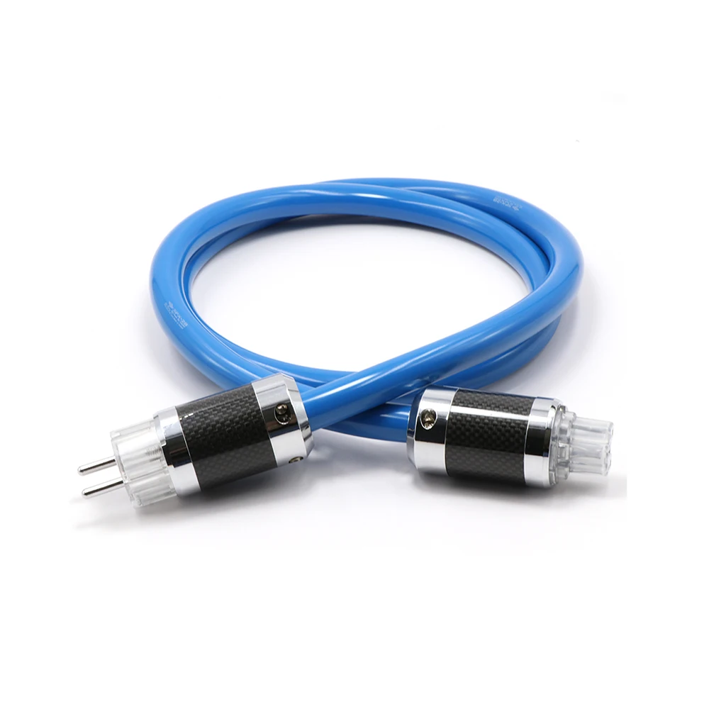 

Siltech SPX-28 copper silver plated Power cable cord, EU Version HIFI amplifier cable, carbon fiber plug Extension Wire