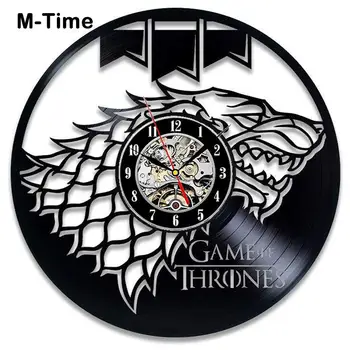 

Game of Thrones 3D Decoration Vinyl Record Wall Clock Modern Design Hanging Clock Wall Watch Art Home Decor 12 inch