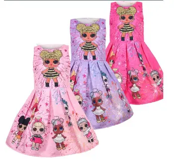 

L.O.L Dolls Baby girl Summer sleeveless Dresses Kids Party halloween Clothing Children Clothes Princess Girls Dress
