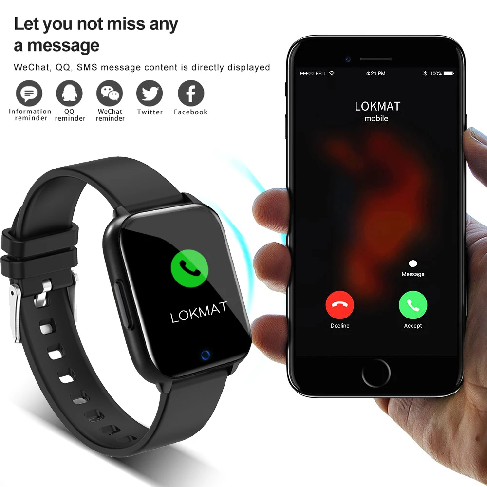 LIGE, модные мужские Смарт-часы, водонепроницаемые, спортивные, для iPhone, с функцией сердечного ритма, кровяного давления, умные часы для мужчин, фитнес-трекер