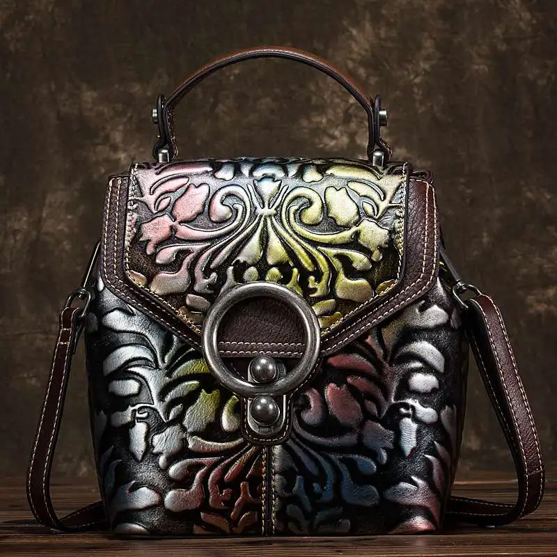 

WERAIMJX Luxury Genuine Leather Women Bags 2019 New Designer Embossing Women Backpack Shoulder Bags Detachable Straps Lady Bag