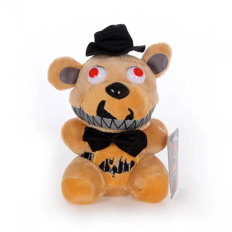 15 см FNAF Five Nights at Freddy's Фокси Бонни кошмар мангл медведь Фредди Чика мягкие животные плюшевые игрушки - Цвет: Черный