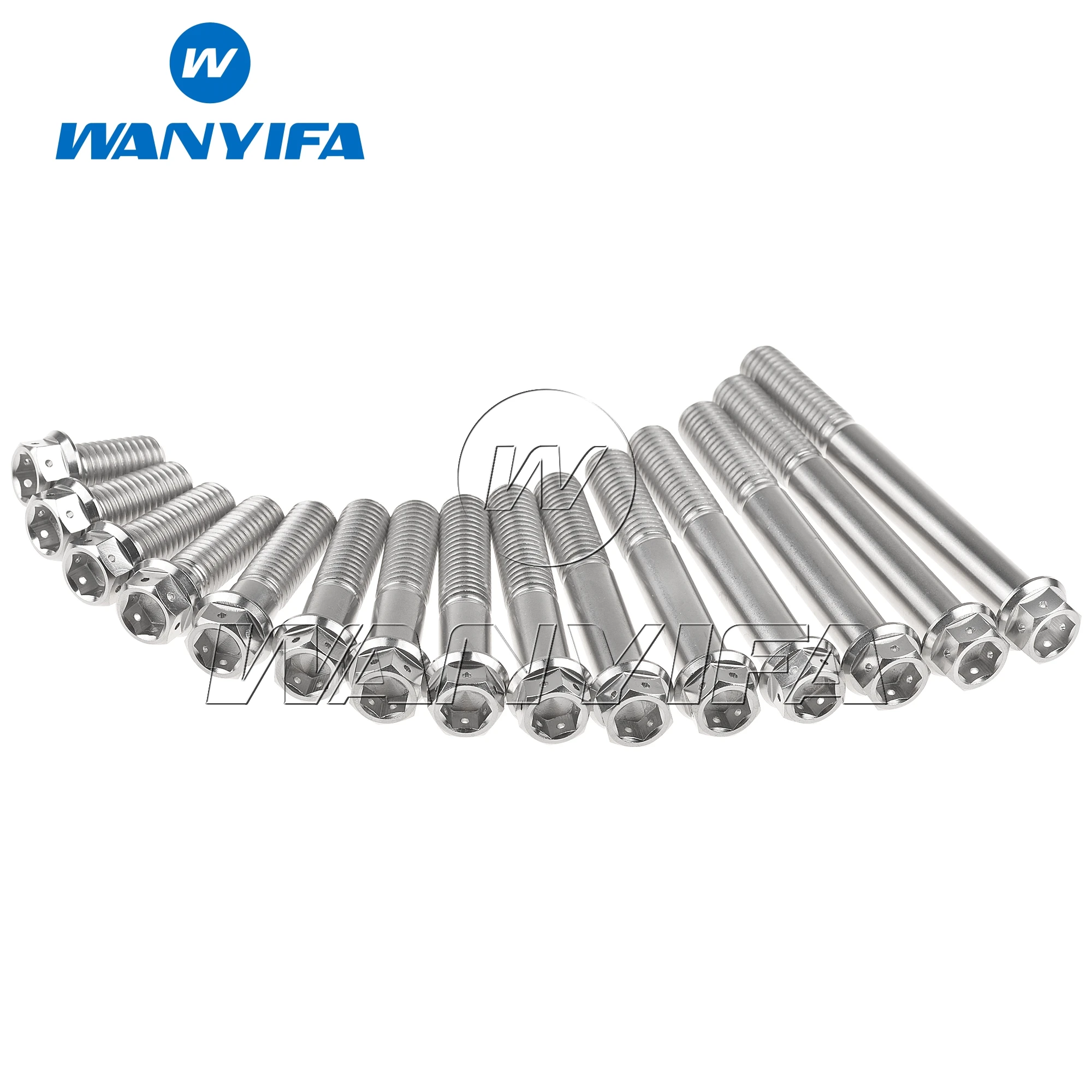 Wanyifa Titanium Ti Bolt M6/M8x10 15 20 25 30 35 40 45 50 55 60mm Flange Hex Head Screw For Motorcycle Refitted