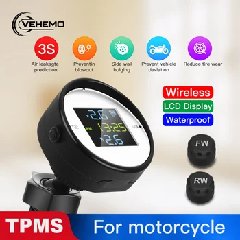 

TPMS Android Tire Pressure Monitoring System Motorcycle 2PC Sensor TPMS Bluetooth Moto USB Real-time Display Tire Pressure Alarm