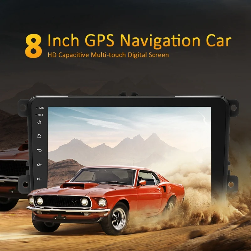 2 Din 8 дюймов Android 8,1 автомобильный DVD мультимедийный плеер 1G + 16G gps навигация wifi Bluetooth аудио стерео радиоплеер для-VW