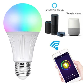 

WIFI Smart Bulb Alexa Google Home, IFTTT Voice Control Colorful RGB Color Change E27 LED Bulb Light APP Remote Switch Dimming