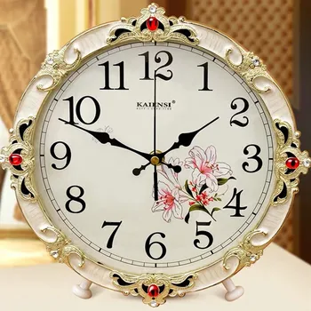 

European Bedroom Bedside Table Clock Living Room Retro Creative Seat Clock Home Decoration Large Simple Office Desktop Clock