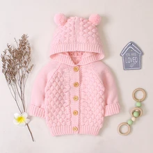 Детский осенний хлопковый свитер с плюшевыми помпонами для маленьких мальчиков и девочек, верхняя одежда, пальто, одежда