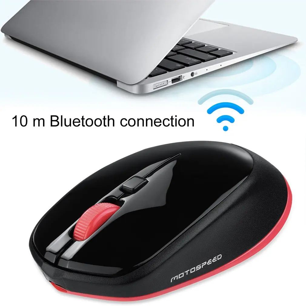 MOTOSPEED Bluetooth 3,0 Беспроводная оптическая мышь красный светильник 2400 dpi для компьютера ноутбука для Windows Android 10 м рабочее расстояние