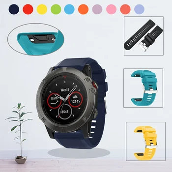

Hot For Silicone Quick Release Watchband Strap for Garmin Fenix 6X 5X Watch Easyfit Wrist Band Strap For Fenix 3 HR Watch 26mm