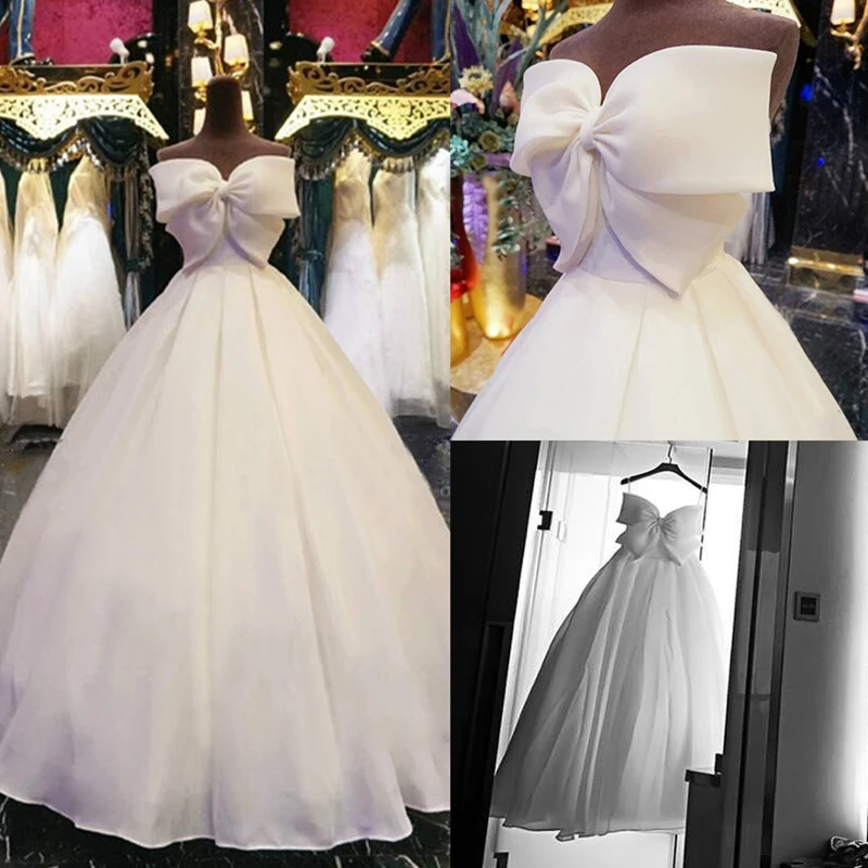 Милое шифоновое свадебное платье-пачка с бантом, vestidos De Novia, свадебное платье с корсетом, бальные платья, Robe De Mariage, настоящая фотография