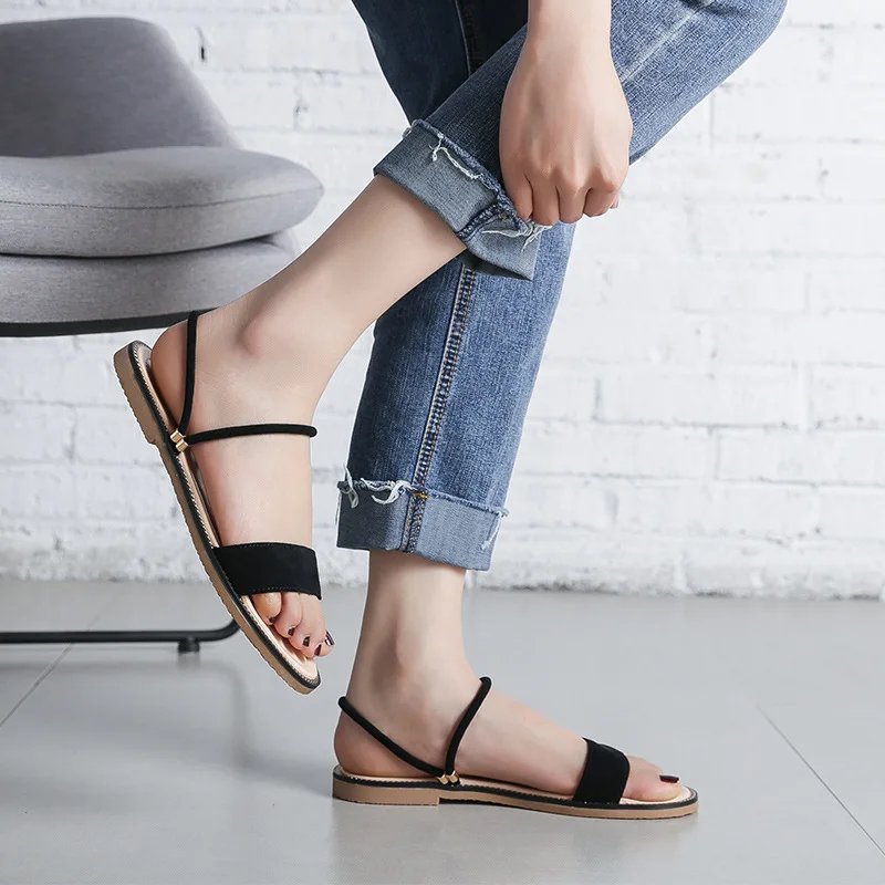 

Bohemian Sandals Women's Summer 2019 New Style Students Versatile Rome Simple Flat Double Purpose CHIC Beach Slippers