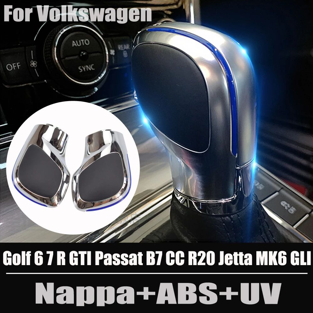 

DSG Cover Cap Emblem Modification Chrome Matt Gear Shift Knob Red/Blue For VW Golf 6 7 R GTI Passat B7 B8 CC R20 Jetta MK6 GLI