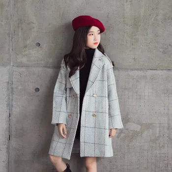 

Girls mid-length coat 2020 autumn and winter new Korean version of the big kids cardigan casual children's coat