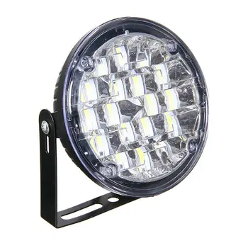 

2x 18 LED Round Car DRL Driving Daytime Running Fog Light Day Work Lamp 12V 6000K-6500K White Car Headlight Fog Lamp