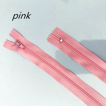 

10 pcs. 10-60 cm (4-24 inches) pink Nylon Zippers Tailor Sewer Craft Crafter's