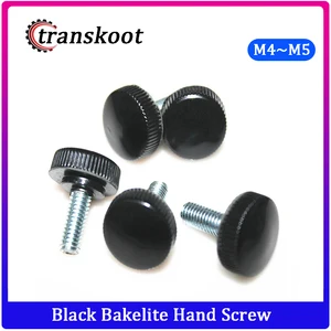 4 шт., черный бакелитовый винт M5 M6, Круглый/филлистер, пластиковый ручной винт (диаметр головки 17 мм) - изображение