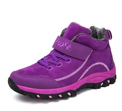 JIANBUDAN/большие размеры; теплые зимние ботинки; мужская повседневная обувь из замши и плюша и хлопка; удобные уличные ботильоны; размеры 36-45 - Цвет: purple