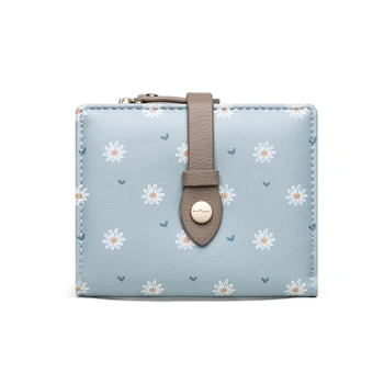 

2020 New Arrival Autumn and Winter Women Wallet PU Leather Cash Coin Purs With Student Short Clutch Wallet RFloral Zipper Purse