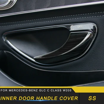 

For Mercedes Benz C Class W205 GLC 2016-2019 Car Inner Door Handle Cover Frame Trim Chrome Sticker Interior Accessories