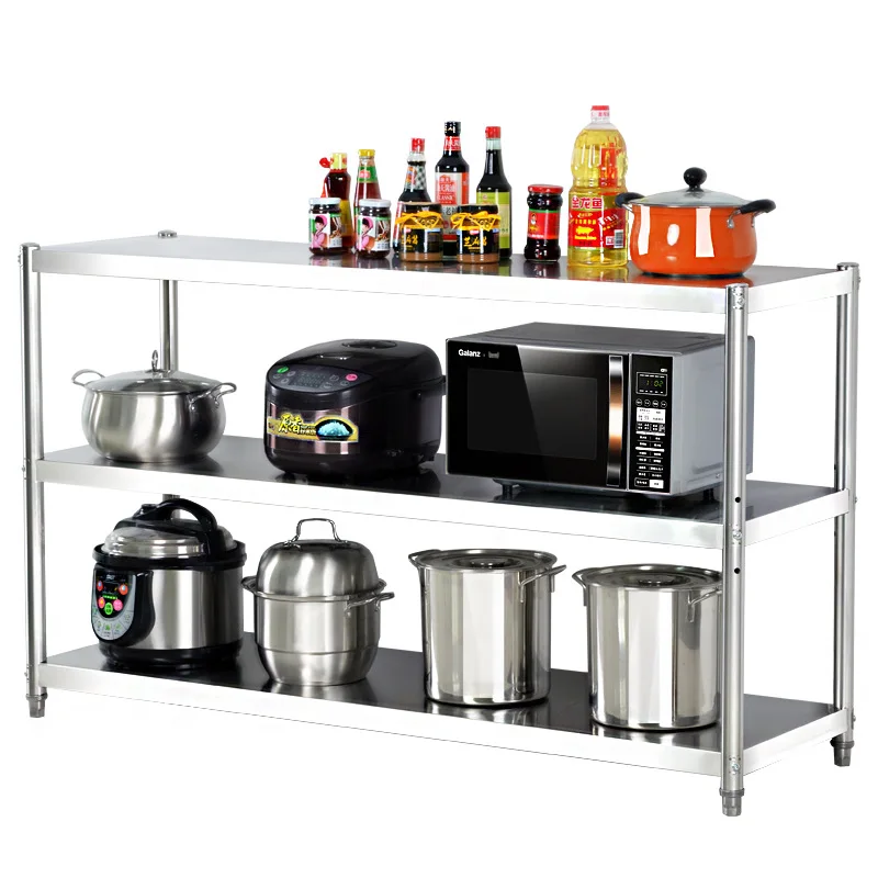 주방용 스테인레스 스틸 스토리지 랙, 3 단 전자레인지, 가정용 수납