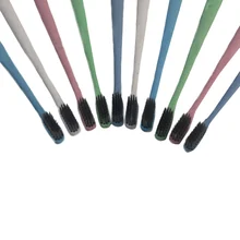 Пшеничная солома длинный уголь Мягкая зубная щетка бамбуковый уголь зубная щетка портативная зубная щетка для путешествий