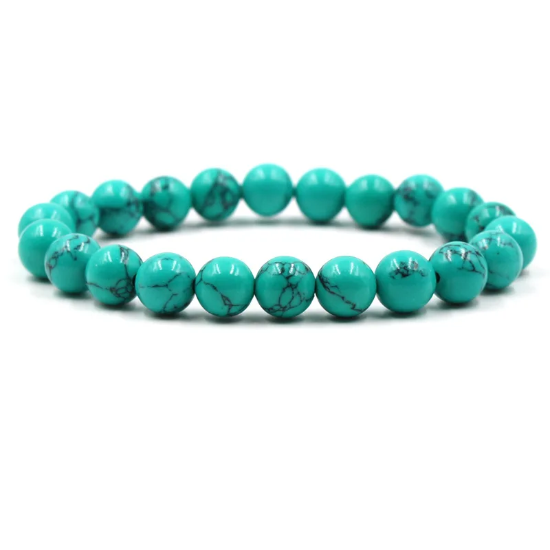 Hot Statement Natural Gem Stone Beads Bracelet 8 Color Fashion Elastic Rope Bead Bangle for Men Women Buddha Beads Jewelry Gift - Окраска металла: style 7