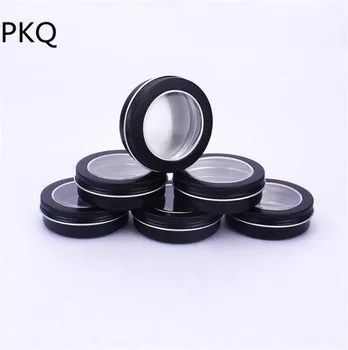 

30Pcs Black Aluminum Jar 100ml Empty Aluminum Cream Jar Tin Cosmetic Lip Balm Containers Nail Decoration Crafts Pot