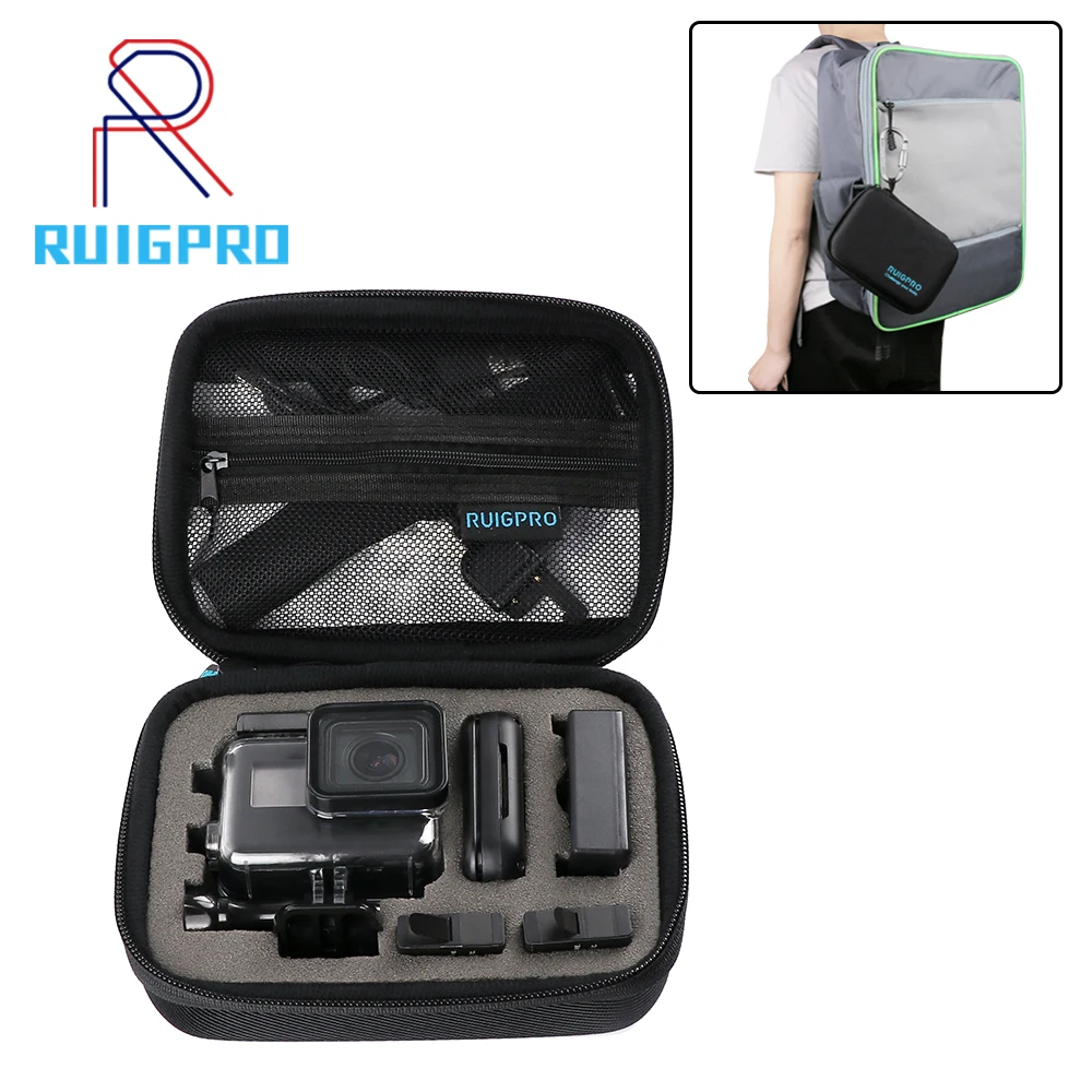 RP портативный маленький EVA чехол для экшн-камеры для GoPro Hero 8 7 6 5 Black 4 Xiaomi Yi 4K Sjcam Sj4000 Eken H9r Box Go Pro аксессуар