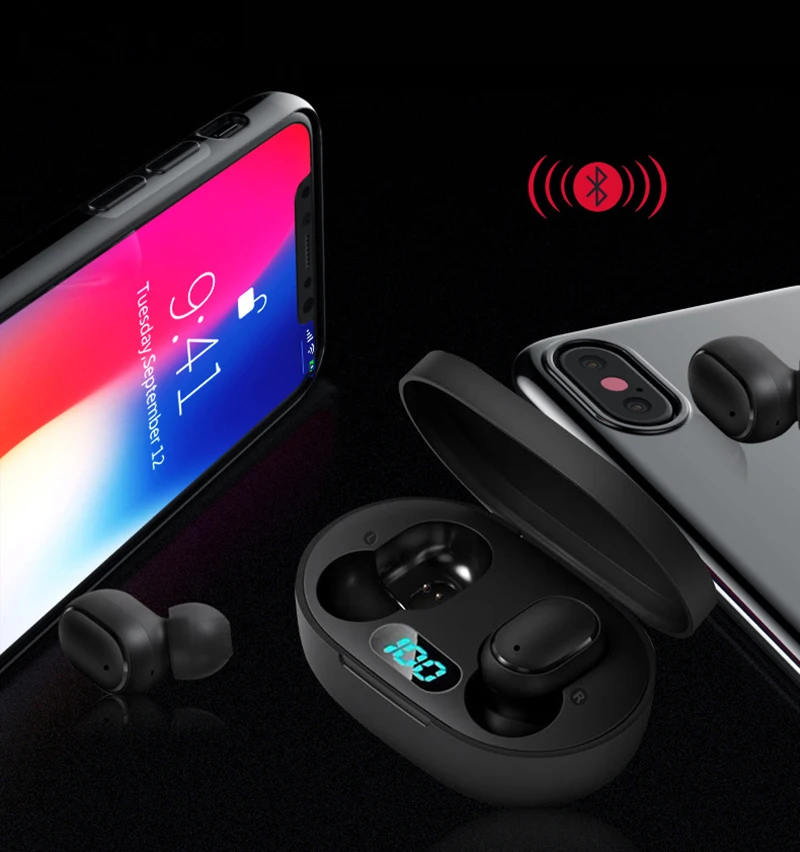 Original A6l Tws Earphone Bluetooth Wireless V5 0 Noise Reduction Mini Headset Digital Display Earbud Waterproof with Microphone