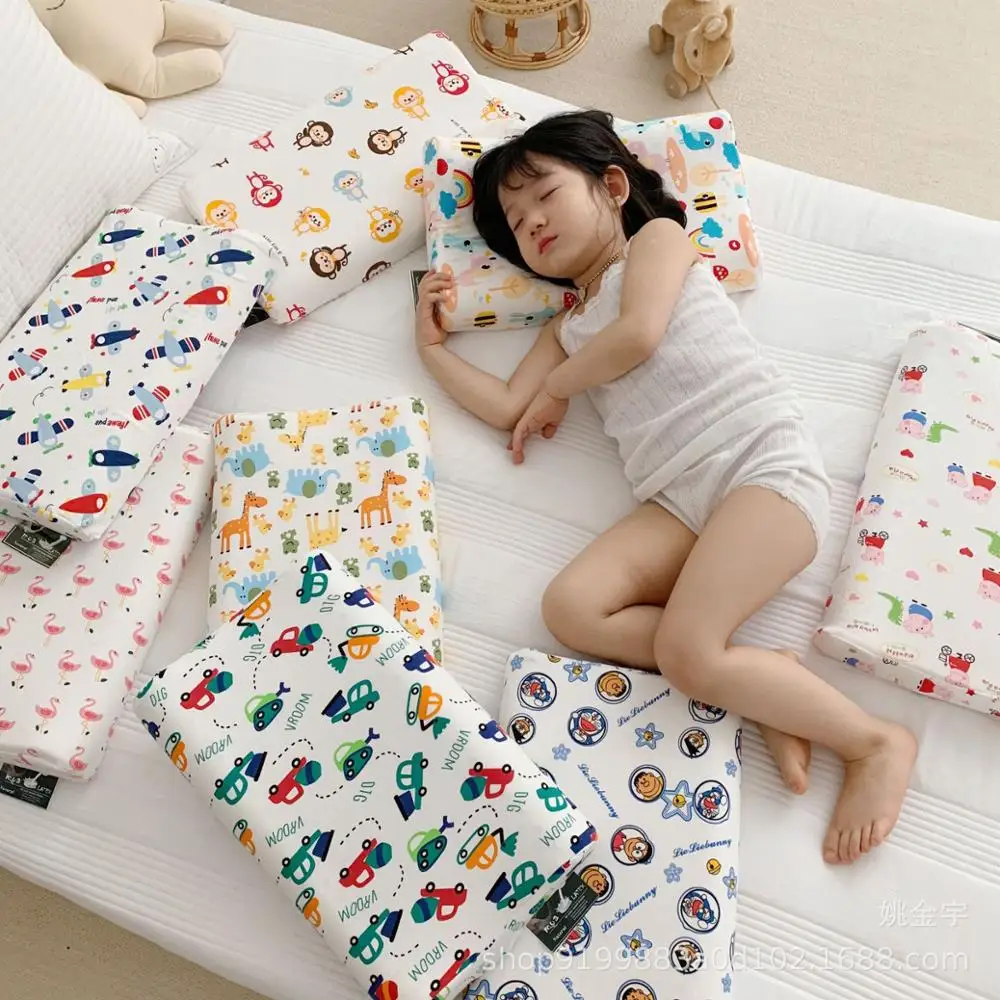 Liquidación Funda de almohada de memoria de látex para bebé, funda para almohadas de niños, bonita cubierta de algodón de dibujos animados para niños, esponja para dormir, cojín de lactancia jYQOMbJyEJl