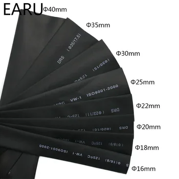 

1meter 2:1 Black 15mm 16mm 18mm 20mm 22mm 25mm 28mm 30mm 35mm 40mm Heat Shrink Heatshrink Tubing Tube Wire Dropshipping